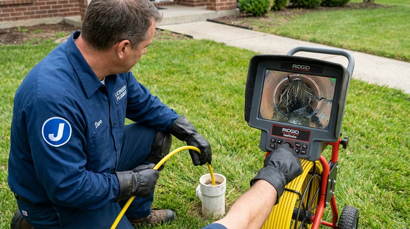 Sewer camera inspection being performed by Johns Plumbing LLC in Gardner